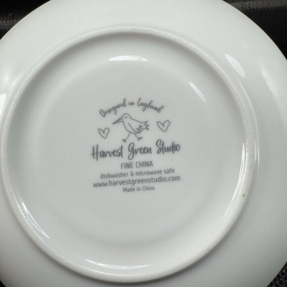 Harvest Green Studio Multicolor Butterfly Pattern Bone China Teacup Saucer Set - Picture 5 of 14